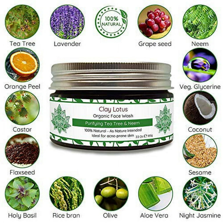Organic Face Wash for Acne Prone Oily Skin With Tea Tree Oil