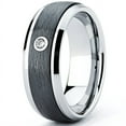 thumbnail image 2 of Metal Masters Mens Tungsten Ring Band Brushed Black Ceramic 0.5 Cubic Zirconia 8mm, 2 of 6