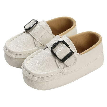 

Tosmy Summer Children Toddler Shoes Boys Girls Sports Flat Bottom Leather Shoes Lightweight Slip On Comfortable Solid Color Simple Style Shoes For Toddler