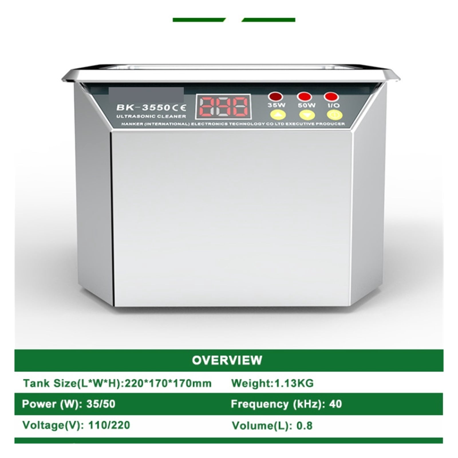 800ml 35W/50W Ultra Cleaning Machine Clock With False Teeth Glasses Jewelry Jade Jewelry Diamond Ring Cleaner