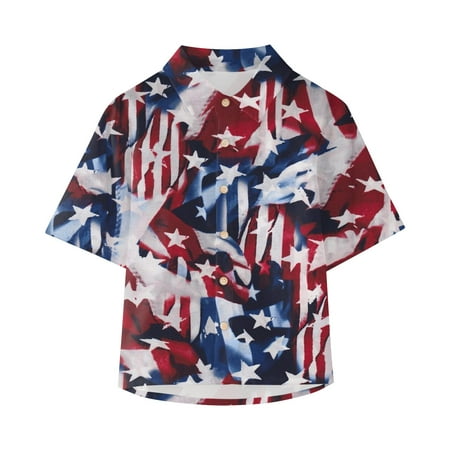 

ZRBYWB Toddler Boy Girl Clothes Short Sleeve Botton Independence Day 4Th Of July Print Kids Tops T Shirt Summer Tops