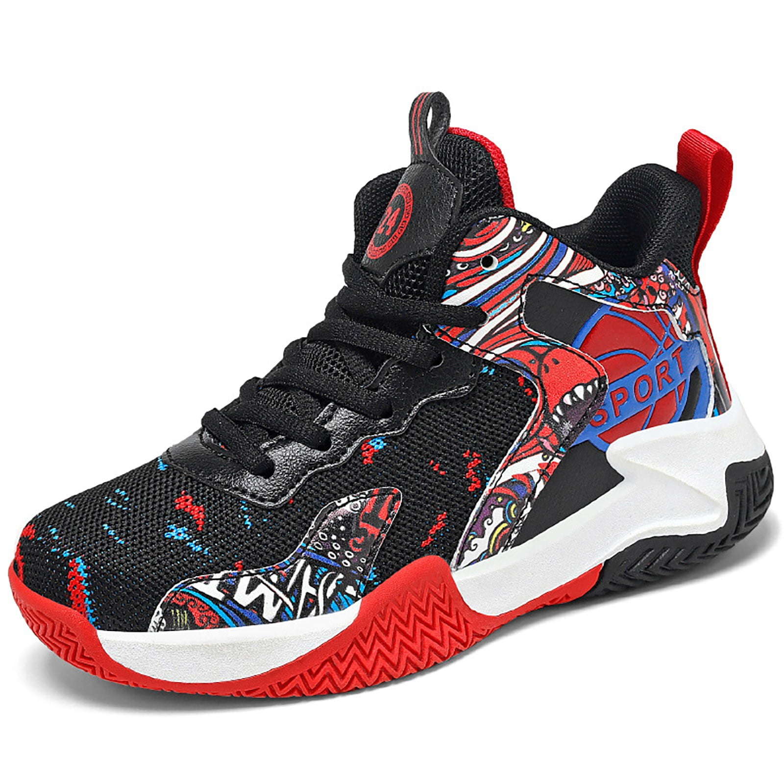 QWIED Sneakers For Boys Kids Sneakers Lace Shoes Fashion Mesh Lace Non Breathable Sport Shoes 9.5 Years-10 Years