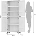thumbnail image 4 of 71" Tall Kitchen Pantry Storage Cabinet,5 Tier Bathroom Cabinet with 4 Doors and Adjustable Shelves,Freestanding Kitchen Pantry for Living Room Office Small Spaces, 4 of 9