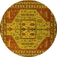 thumbnail image 1 of Ahgly Company Indoor Round Oriental Yellow Industrial Area Rugs, 4' Round, 1 of 4