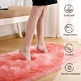 thumbnail image 5 of YJ.GWL Soft Fluffy Rugs Faux Sheepskin Area Rug for Living Room Bedroom Plush Carpet Nursery Floor Mat Home Decor,3'x5',Coral Red, 5 of 7