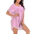 thumbnail image 4 of Womens Tassel Chiffon Swimwear Bikini Swim Beachwear Swimsuit Cover Ups for Women, Pink, 4 of 7