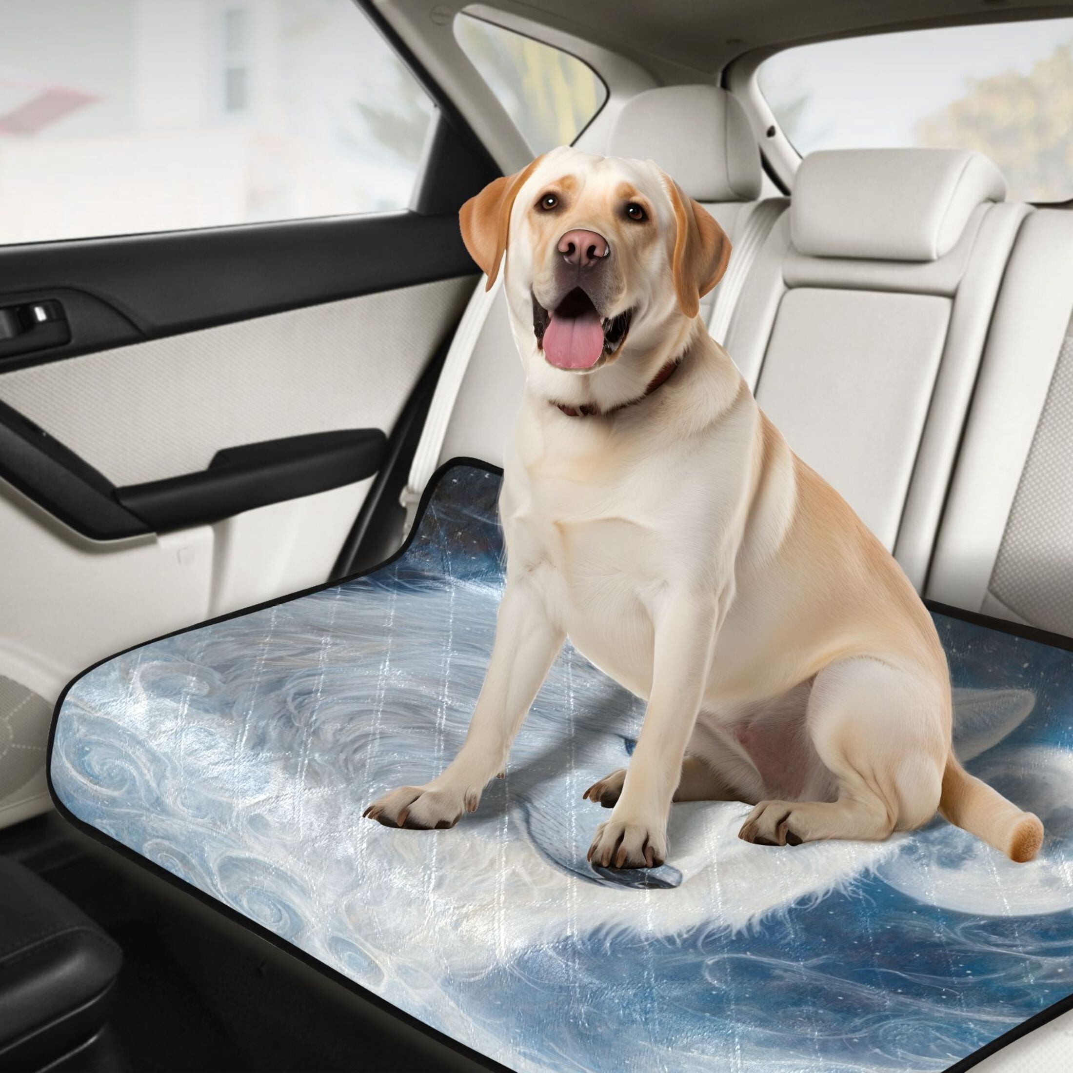 Qxltty Cool White Wolf Cat litter Pads Pet Set of 3 Diaper Mats Center Anti-leakage Layer Absorbent Soft and Comfortable