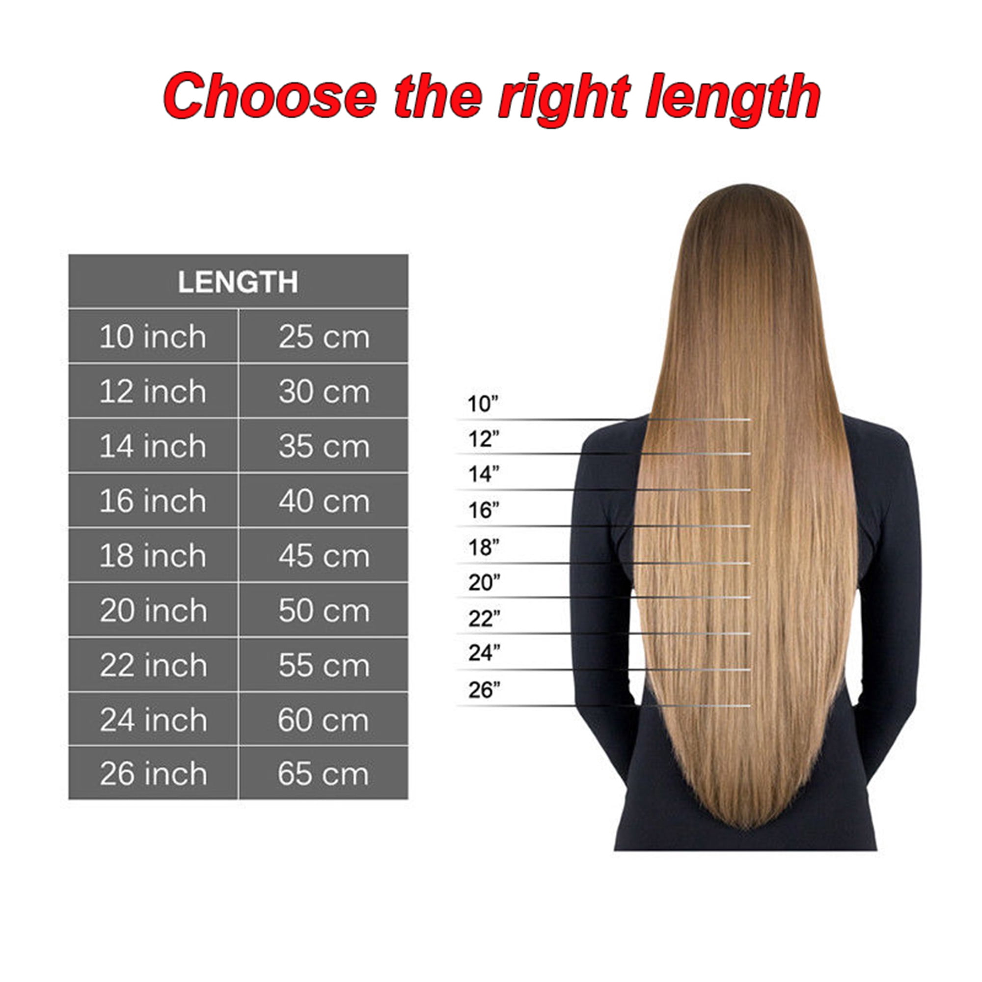 S-noilite 7 Lengths Available High Quality Human Hair Clip In Hair  Extensions 4 pcs Black,10"-40g - Walmart.com