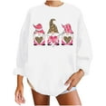 thumbnail image 2 of EQWLJWE Women Crewneck Long Sleeve Oversized Gnomes Graphic Fall Sweatshirts Plaid Leopard Love Heart Printed Tops, 2 of 5