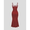 thumbnail image 2 of Black & White Polka Dot Sexy Casual Backless Sleeveless Spaghetti Strap Dress for Women Spring Summer, 2 of 10