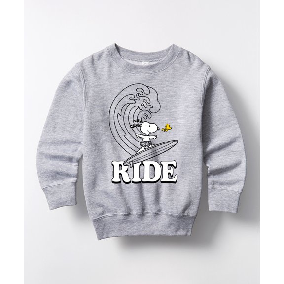 Peanuts - Snoopy's Wave RIde - Toddler And Youth Crewneck Fleece Sweatshirt