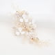 thumbnail image 5 of Peinetas para el cabello de boda de cristal Hojas doradas Flores blancas Lado nupcial Peine Cabeza Alfileres Accesorio para el cabello, 5 of 7