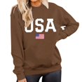 thumbnail image 4 of dmqupv Oversized Zipper Hoodies for Women Plus Size Teen Girls Hooded Sweatshirt Womens Long Sleeve Cute Hoodies Pullover Top Coffee S, 4 of 5