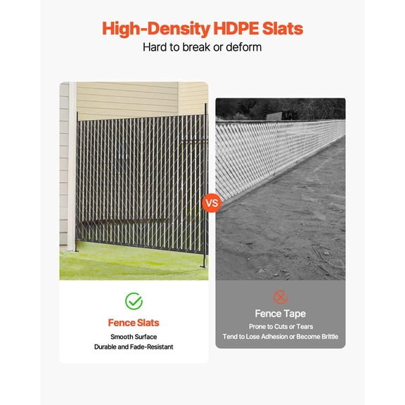 Vertical Bottom Locking Privacy Slats for 6ft Chain Link Fence High Density HDPE Black Slats for Garden Farm Sports Field
