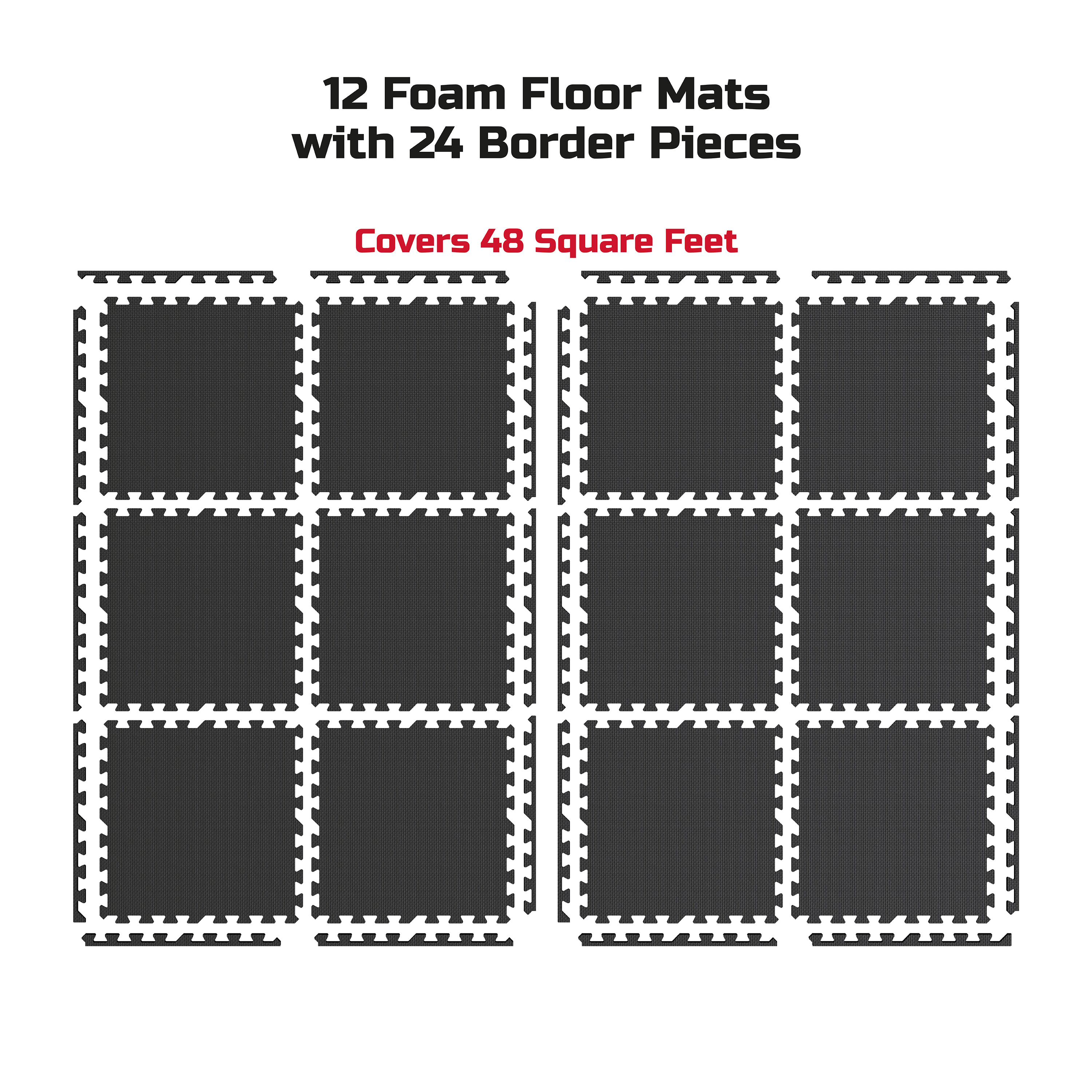 FitRx Pro Mat Exercise Mat 12-Pack Interlocking Tiles photo 2