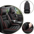 thumbnail image 3 of Fit for Hyundai Ioniq 5 2024 Seat Cover, Black and Red Edges Car Seat Covers, PU Leather Full Set of 5 Seats With a Headrest and Lumbar Support Suitable for All Seasons, Airbag-Compatible, 3 of 7