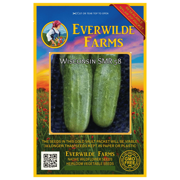 Wisconsin Seeds Everwilde Farms - 100 Wisconsin SMR 58 Cucumber Seeds - Gold Vault ...