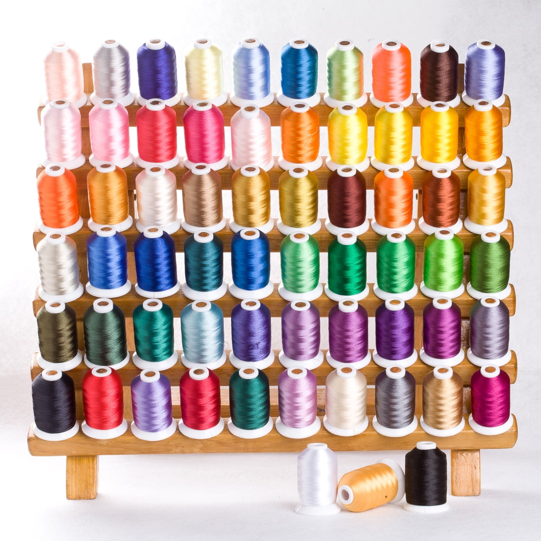 Simthread 63 Brother Colors Polyester Embroidery Machine Thread Kit 40 Weight...