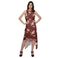 thumbnail image 1 of Moomaya Robe Sans Manches Imprimée Style Asymétrique pour Femmes avec Encolure Licou, 1 of 5
