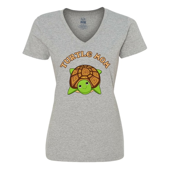 Inktastic Turtle Mom Women's V-Neck T-Shirt