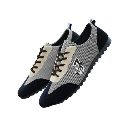 

Zodanni Men Nonslip Flats Work Breathable Color Block Walking Shoes Soft Wear Resistant Canvas Loafers Black 8.5