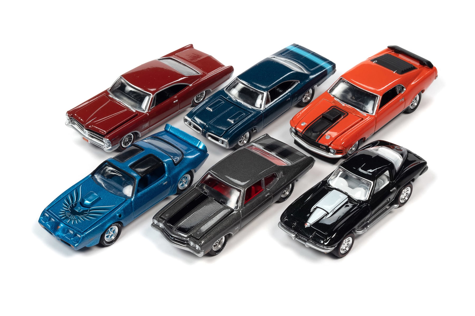 Johnny Lightning Muscle Cars U.S.A. 2022 Release 1 Set B Diecast Car Set -  Box of 6 assorted 1/64 Scale Diecast Model Cars