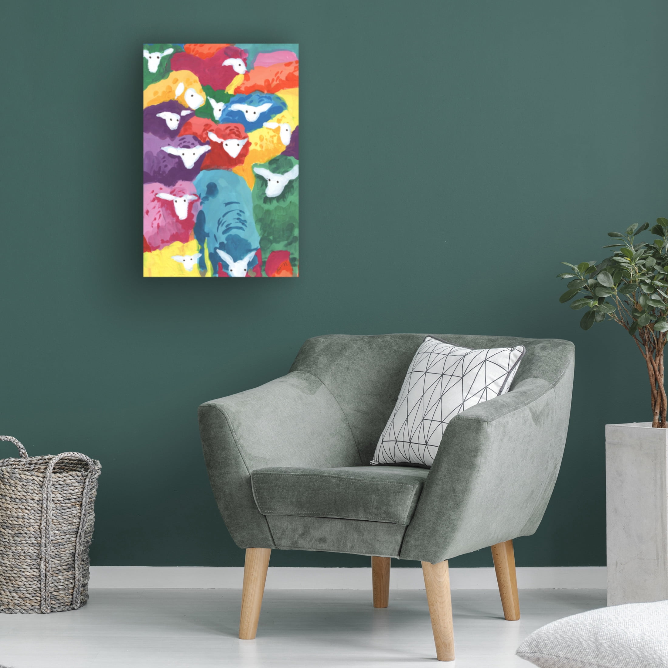 Trademark Fine Art Ania Zwara Colorful Sheep Cocktail Canvas Wall Art