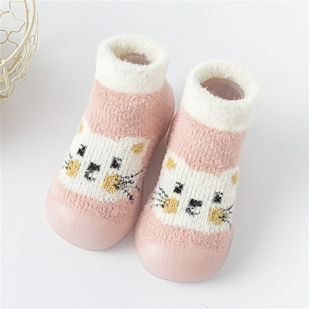 

Hbdhejl Toddler Boys Girls Shoes Kids Baby Shoes First Walkers Cute Cartoon Warm Thickened Antislip Shoes Socks Shoes Prewalker Sneaker Pink 2-3 Years