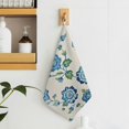 Creowell Blue Flowers Green Leaves Microfiber Kitchen Towel Super