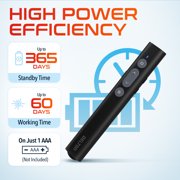 Delton LP21 2.4GHz Wireless Presenter Remote, Computer Presentation Clicker with Hyperlink & Volume Remote Control, Laser Pointers for Presentations for PowerPoint slide/Google Slide/PPT