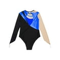thumbnail image 6 of DPOIS Kids Girls Long Sleeve Gymnastic Leotard Rhinestone Ballet Dance Bodysuit Royal Blue 12, 6 of 7