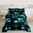 thumbnail image 2 of Castle Fairy Futuristic Cubes Queen Comforter Set,Abstract Checkered Bedding Comforter Set, 2 of 8