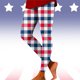 thumbnail image 1 of MKLEKYY Leggings push up para mujer, leggings con estampado de rayas del Día de la Independencia para mujer, leggings deportivos de levantamiento, pantalones de yoga, 1 of 4