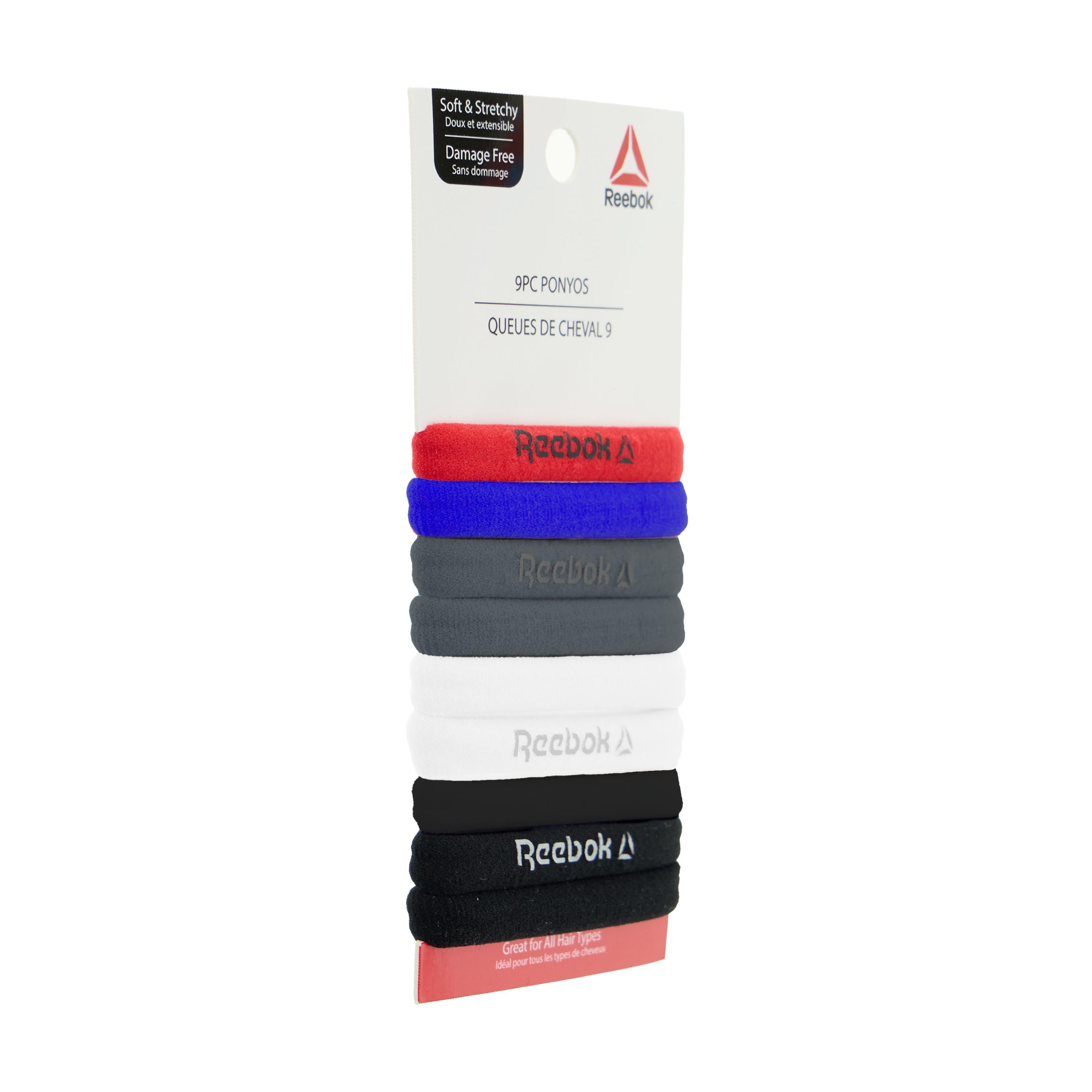 (2 pack) Reebok 9 Piece Ponyos For All Hair Types With Soft Fabric And Great Elasticity