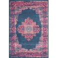thumbnail image 1 of homeroots home decor 385255 7’ x 10’ Blue and Pink Medallion Area Rug, 1 of 1
