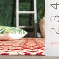 thumbnail image 4 of SAFAVIEH Courtyard Austin Geometric Indoor/Outdoor Runner Rug, 2'3" x 10', Red/Cream, 4 of 13