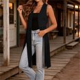 thumbnail image 7 of APEXFWDT Women's Suede Fringe Vest, Sleeveless Open Front Cutout Western Tassel Long Waistcoat, 7 of 7