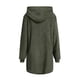 thumbnail image 4 of Cárdigan de Larga con Capucha y Cremallera para Mujer, Chaqueta Holgada de Felpa, Chaqueta de Felpa para Mujer Verde M, 4 of 8