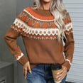 thumbnail image 2 of Bovemsi Sweaters for Women Cozy Pumpkin Print Long Sleeves Knit Sweater Crewneck Casual Pullover Tops Fall Halloween Party Sweatershirt Fall Sweaters, 2 of 9