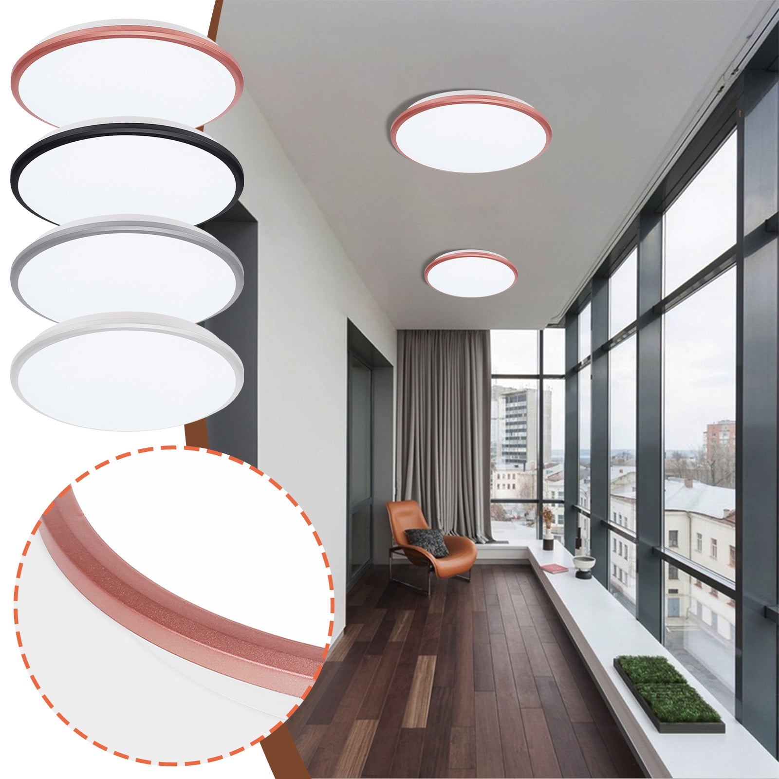 Ceiling Light 9 Inch 24W Flush Mount LED Ceiling Lights, Modern Round 2" Ultra Thin Ceiling Lamp Surface Mount for Living Room Bedroom Kitchen Basement Lighting Fixture
