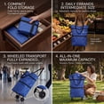 thumbnail image 2 of Foldable Wheeled Shopping Tote Bag, Portable Rolling Grocery Bag with Wheels, Expandable Reusable Tote for Supermarket, Market, Picnic, Travel, 2 of 6