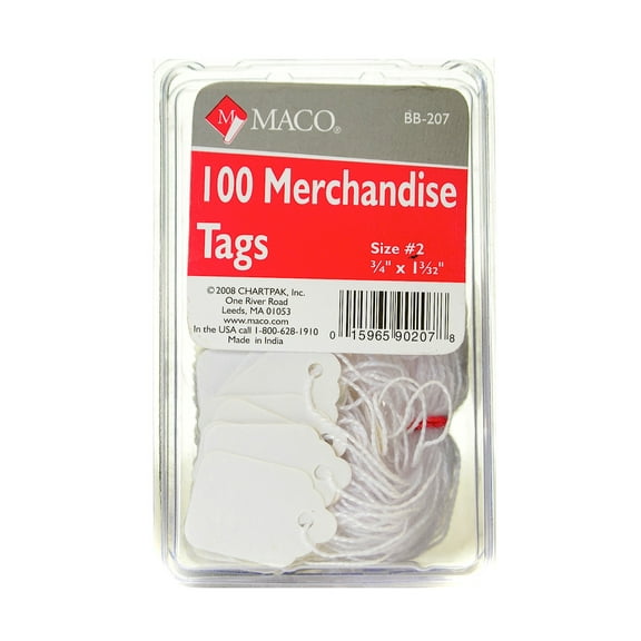 Merchandise Tags 3/4 in. x 1 3/32 in., pack of 100 (pack of 2)