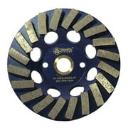 DiamaPro Systems NonThreaded 5 Inch 20 Segment Turbo Concrete Grinding Cup Wheel