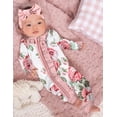 thumbnail image 3 of Infant Newborn Baby Girl Clothes Onesies for Baby Girl Long Sleeve Ruffle Baby Clothes with Headband Baby Clothes for Girls 0-3 Months, 3 of 12