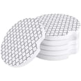 thumbnail image 1 of RYLABLUE Moroccan Style Geometric Pattern Gray Set of 4 Car Coaster for Drinks, Absorbent Ceramic Stone Coasters Cup Mat with Cork Base for Home Kitchen Room Coffee Table Bar Decor, 1 of 5