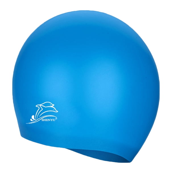 Naiovety Adultos Niños Niños Niñas Niños Gorro de natación Silicona Látex Nadar Sombrero impermeable Deportes acuáticos azul