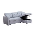 thumbnail image 3 of Alexent 3-Seat Modern Fabric Sleeper Sectional Sofa with Storage in Ash-Color:Ash Sofa, 3 of 7