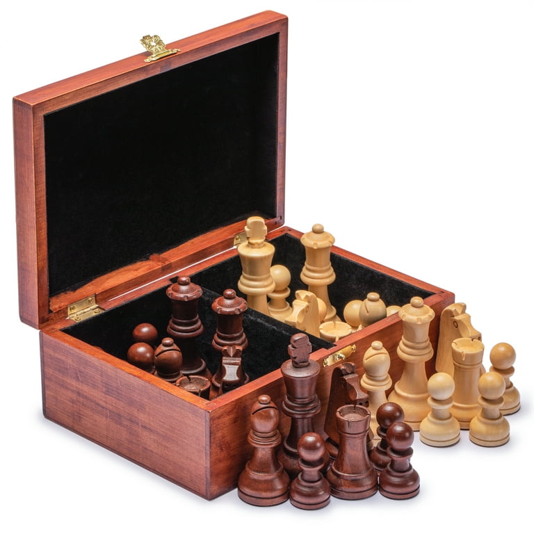 Husaria Wooden Three-Player Chess - 12 Inches - with Foldable Board,  Handcrafted Playing Pieces, and Felt-Lined Storage