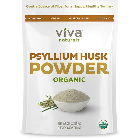 Viva Naturals Organic Psyllium Husk, 24 oz (1.5 lb) - Everyday Fiber Support, Finely Ground for for Easy Mixing