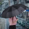 thumbnail image 2 of Greensen Windproof Double Vented Travel Umbrella With Coating Mini Portable Full Automatic Rain Umbrella Foldable UV Protection Sun Parasol Black, 2 of 8